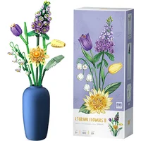 Creative Bouquet Mini Building Blocks DIY Bonsai Flower Arrangement Assembly Small Particle Ornaments Children's Toys Gifts