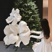Giant Artificial Flowers Christmas Tree Decorations Paper Handmade Flower Wedding Xmas Ornaments Garden Decoration Home Decor image 4