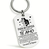 1PC Spanish Keychain Gift For Wife From Husband Para Mi Esposa Nunca Olvides Que Te Amo Pendant Steel Keyring Valentines Gift