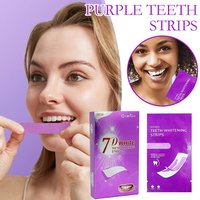 7D Purple Tooth Paste Dazzling White Fast Remove Yellow Stain Brighten Smile Patch Sea Salt Cleansing Brightening Gentle Sticker