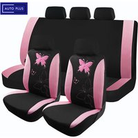 Embroidery Car Seat Covers Polyester Fabric with Airmesh Cloth Universal Size Fit Most Car Car Accessories Interior For Women