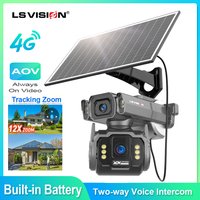 LS VISION 8MP 4K Solar-Kamera 4G AOV 24/7 Videoaufzeichnung Kabellose Außenüberwachungskamera 12-fach Zoom Akku Nachtsicht