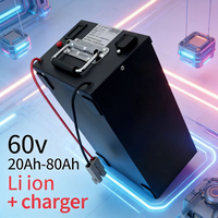 60V Lithium Ion Battery Pack 20Ah 30Ah 40Ah 50Ah 60Ah 80Ah with Charger, High Capacity Power Supply for 1kw-5kw Devices, Electri