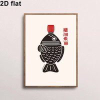 Modern Soy Sauce Fish Bottle Wall Art Print Canvas Painting Poster Picture For Living Room,Bedroom Home Decor