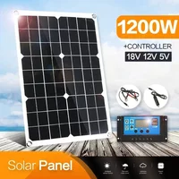 1200W Solar Panel Charger with 100A Controller Dual USB 12V Battery Charging System for Outdoor Camping Car Yacht RV Hiking image 4