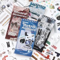 Ins style minimalist English pattern daily collage book, notebook material sticker book DIY decoration
