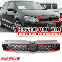 GTI Style Honeycomb Mesh Car Front Bumper Radiator Grille For Volkswagen For VW For POLO 6R 2009-2014 Mesh Center Racing Grills image 4