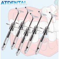 5pcs 2.2ml Dental Syringe Press Type - Stainless Steel Precision Dental Surgical Instrument Tool
