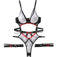 2026 summer contrasting thin mesh steel support gathered hollow sexy jumpsuit with leg rings