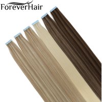 FOREVER HAIR 2.0g/pc Tape In Natural Human Hair Extensions Ash Blonde European Skin Weft Remy Hair Extensions 16" 18" 20"