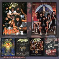 A-ANTHRAXS Metal Rock Poster Home Living Bed Room Bar Hallway Sticky Wall Art Printing Waterproof Aesthetic Decor