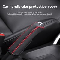 Wear-Resistant Hand-Sewn Leather Car Handbrake Cover Universal Gear Shift Lever Protective Decorative Cover