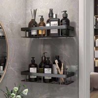 Rectangular Storage Rack Wall-mounted Punch-free Bathroom Shower Gel Hand Sanitizer Shelf Space Aluminum Kitchen Spice Organizer