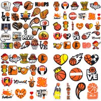 10-100pcs Basketball Series Shoes Charms Pins Bubble Slides Clogs Sandals Shoe Accessories Decoration for Friends Gift