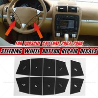 Car Steering Wheel Button Repair Decals Stickers For Porsche Cayenne 2003 2004 2005 2006 Automotive Interior Stickers New