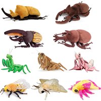 Lifelike Silkworm Moth Plush Toys Soft Insect Rosy Maple Moth Bee Pink Orchid Mantis Beetle Stuffed Animals Toy Gifts