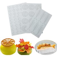 Lemon Slices or Fish Bones or Leaf Design Sugarcraft Pad Silicone Lace Mat Chocolate Chip Decoration Tools Kitchen Fondant Mold