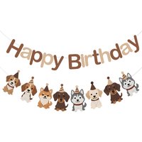 Cute Felt Puppy Hanging Banner Garland Party Decorations Pet Dog Themed Birthday Backdrop Kids Boys Girls Party Supplies