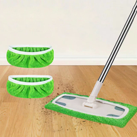 5/10Pcs Reusable Washable Green/Gray Mop Cloth Ultra-fine Fiber With White Color For Hardwood Tile Flooring