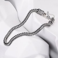 925 Sterling Silver Vintage Chain Bracelet For Women men Lovely Flower Chain Fashion Wedding Party Cute Lady Jewelry