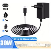 39W 15V 2.6A Power Adapter EU US Plug AC 100-240V Replacement Game Console Charger For Switch 2 OLED Lite Dock Fast Charging