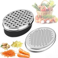 Double-sided Cheese Grater Stainless Steel Cheese Grater with Container Portable Shredder Ginger Garlic With Lid Kitchen Tool