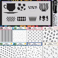 Umbrella and Footprints Stencils Pattern Graffiti Drawing Tool Spray Painting Template DIY Window Scrapbooking Decoration