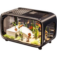 Durable Compact Aquarium Kit Transparent Drop Resistant Fish Tank Clear Viewing Aquarium Gift Set Desktop