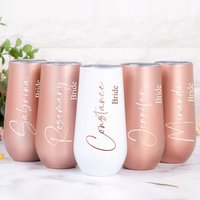 Personalized Stainless Flute Tumblers,Custom Tumbler,Champagne,Bachelorette Party,Bridesmaid Proposal,Bridal Favors,6oz
