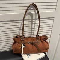 Vintage Belt Design Suede Shoulder Bags for Women Autumn Versatile Ladies Classic Handbags Large Capacity Female Tote Bag