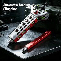 Aluminum Alloy Automatic Slingshot Outdoor Hunting Slingshot with Magazine and Rubber Bands Accessories image 4