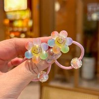 2 PCS Cute Colorful Flowers & Butterflies Elastic Hair Bands for Girls Children's Hair Accessories Baby Headwear