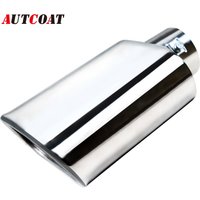 1/2Pcs Square Exhaust Tip 2.36" Inlet 2.36" x 5.5" Outlet 9" Long Chrome-Plated Stainless Steel Rectangle Exhaust Pipe Tip