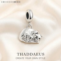 New Cat & Kittens Charm 925 Sterling Silver Fashion Jewelry For Woman Mother Cute Gift