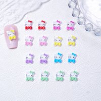 100Pcs/Pack Japanese Hello Kitty Nail Charms - Resin Rhinestone Nail Art, Cute Press-On Nail Decor for DIY Kawaii Manicures