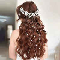 Elegant Bridal Hair Comb Artificial Pearl Exquisite Bead Bride Hair Clips Tassel Decoration Headpiece Jewelry Bride Wedding