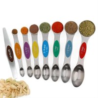8 stücke magnetische Messlöffel Set, Edelstahl, doppelseitig für flüssige und trockene Lebensmittel