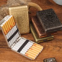 Hand-carved Retro Metal Cigarette Case for 14 Cigarettes Portable Peaky Blinders Shelby Same Style Cigarette Box Smoking Tools