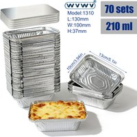 70Pcs, 210ml Cake-Shaped Aluminum Foil Baking Pans, Suitable for Baking, Cakes, Cheese, Meal Prep, and Storing Leftovers, Durable and Stackable - Perfect for Barbecue Events, Family Dinners, and Party