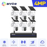 Annke 4MP Wireless PT Solar Camera 16CH NVR 2.4G&5.8G dual-band Security Camera Solar Built-in Battery wireless camera system