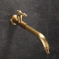 Single Cold Rotatable Bibcocks Faucet Brass Antique Washing Machine Tap Wall Garden Water Cold Ceramic Laundry Mop Sink Tap