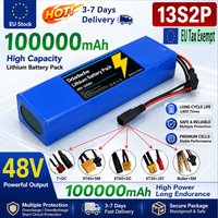 48V 30Ah 18650 Lithium-Akkupack 13S2P 1000W Hochleistungsakku 48V/54,6V Ladegerät 30000mAh BMS + Sicherung