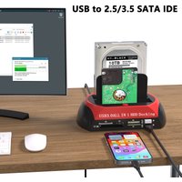 USB to SATA IDE 2.5 3.5 Inch Hard Drive Reader HDD SSD Docking Station Dual Slots External Hard Disk Enclosure case hd externo