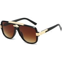 European and American fashion trend double-beam large-frame glasses, men's driving and personalized sunshade sunglasses