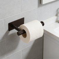 Toilet paper holder, multifunctional roll paper holder, made of durable plastic, wall mounted with no drilling design