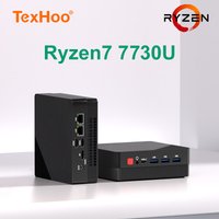 TexHoo Mini PC AMD Ryzen7 7730U R5 4300U R3 5300U Desktop Gaming Computer WIFI5 BT4.0 DDR4 Triple Display Dual LAN
