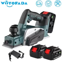 WOYOFADA 18V 15000RPM Rechargeable Electric Planer Cordless Handheld Wood Cutting Tool with Wrench for Makita 18V Battery