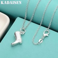 925 Sterling Silver Boots 16-30 Inch Pendant Necklace For Women Wedding Engagement Charm Jewelry