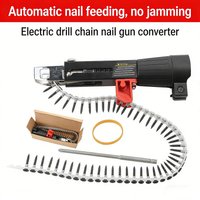Chain Belt Auto-Feed Nail Gun Head: Woodworking Drywall Rivet Gun Attachment, Electric Screw Automatic Nailing Tool for Carpentr