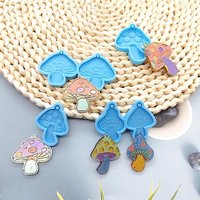 Shiny Glossy Mushroom Shape Earrings Mold Resin Silicone Mold for DIY Women Fashion Jewellery Pendant Craft Unique Decor
